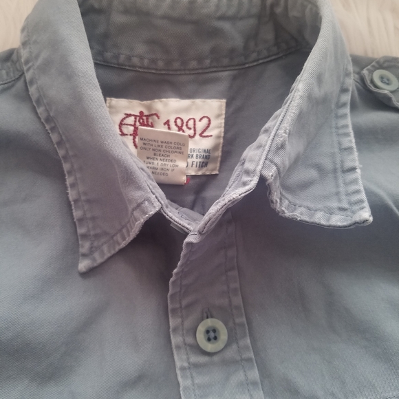 💥5/$25 Abercrombie & Fitch Military Two Pocket Overshirt In Khaki - Picture 8 of 13